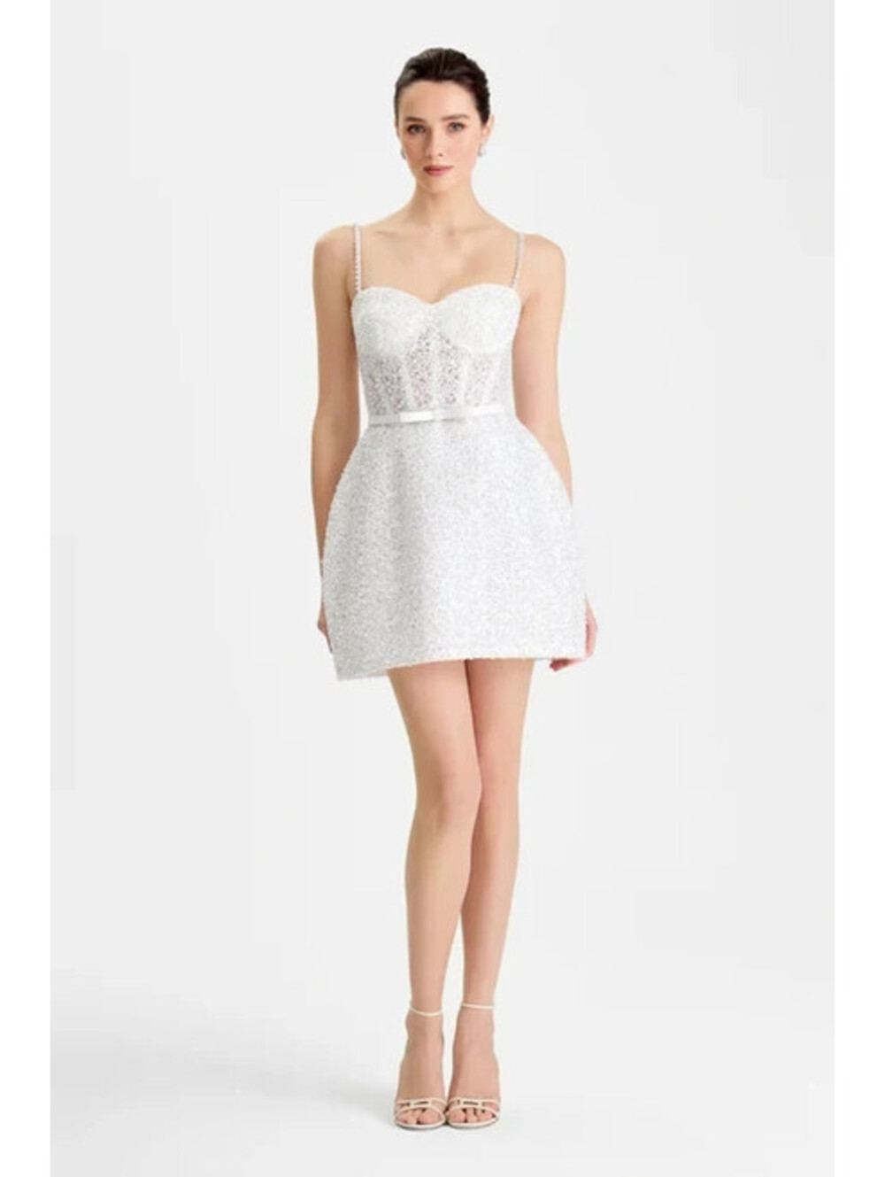 NEW, NADINE MERABI ALICE WHITE DRESS IN WHITE SZ 10 #MD2443